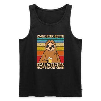 Zwei Bier bitte Hauptsache Groß - Männer Premium Bio Tank Top - Schwarz - Vorne - Michal (187cm)