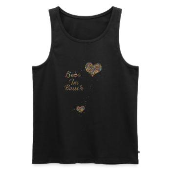Liebe im Bauch - Männer Premium Bio Tank Top - Schwarz - Vorne - Michal (187cm)