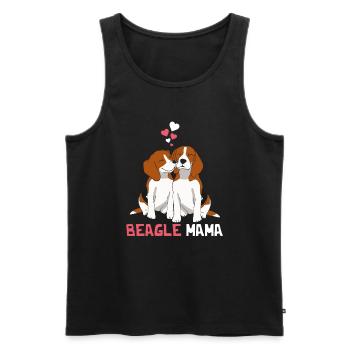 Beste Beagle Mama - Männer Premium Bio Tank Top - Schwarz - Vorne - AI Model Male 178 light (178cm)