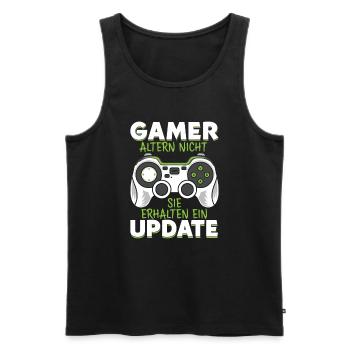 GAMER altern nicht sie erhalten ein UPDATE - Männer Premium Bio Tank Top - Schwarz - Vorne - Michal (187cm)