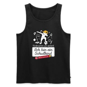 Ich bin ein Schulkind Maximilian - Männer Premium Bio Tank Top - Schwarz - Vorne - AI Model Male 178 light (178cm)