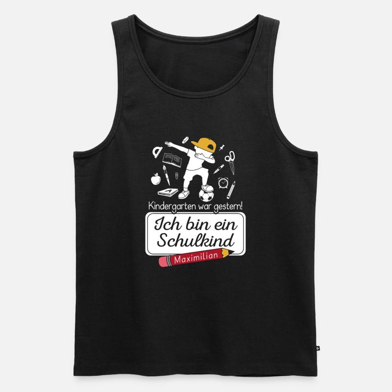 Ich bin ein Schulkind Maximilian - Männer Premium Bio Tank Top - Schwarz