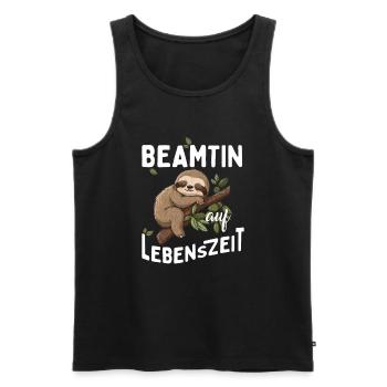 Beamtin auf Lebenszeit Beamter for Life Faultier - Männer Premium Bio Tank Top - Schwarz - Vorne - Michal (187cm)