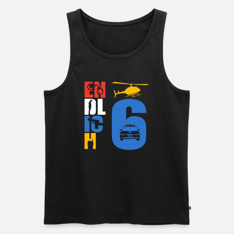 Endlich 6 Polizei - Männer Premium Bio Tank Top - Schwarz