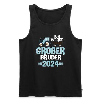 Großer Bruder 2024 - Männer Premium Bio Tank Top - Schwarz - Vorne - Michal (187cm)