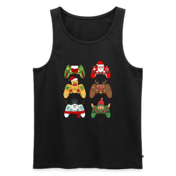 Christmas Gaming Controller - Männer Premium Bio Tank Top - Schwarz - Vorne - Michal (187cm)