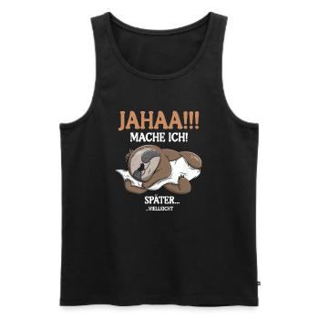 Maybe I'll do it later - Men's Premium Organic Tank Top - black - Front - AI Model Male 178 light (178cm)