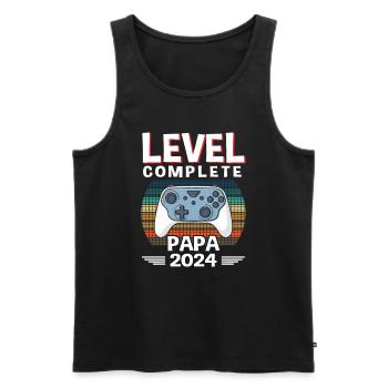 Level Complete Dad 2024 - Men's Premium Organic Tank Top - black - Front - Michal (187cm)