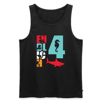 Enfin 4 poissons-requins - Débardeur bio Premium Homme - noir - Devant - Michal (187cm)