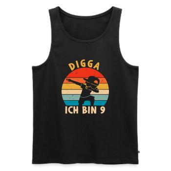 Digga I'm 9 - Men's Premium Organic Tank Top - black - Front - Michal (187cm)