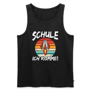 Ich Komme Schulkind Astronaut - Männer Premium Bio Tank Top - Schwarz - Vorne - Michal (187cm)