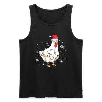 Chicken Christmas - Men's Premium Organic Tank Top - black - Front - Michal (187cm)