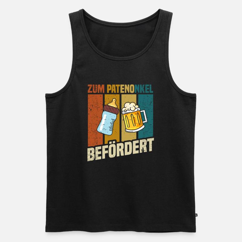 Zum Patenonkel befördert - Männer Premium Bio Tank Top - Schwarz