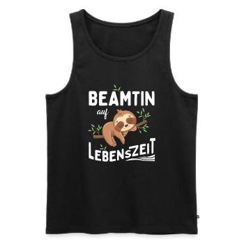 Sloth Civil servant for life Civil servant for life - Men's Premium Organic Tank Top - black - Front - AI Model Male 178 light (178cm)