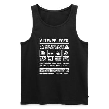 May contain traces of sarcasm - Men's Premium Organic Tank Top - black - Front - Michal (187cm)
