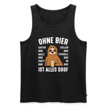 Without beer, everything is stupid rotten beer - Men's Premium Organic Tank Top - black - Front - Michal (187cm)