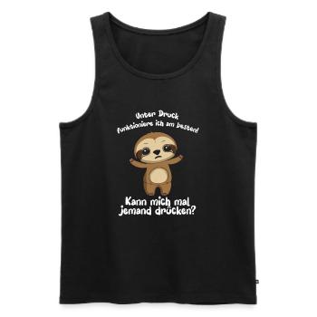 Unter Druck Funktioniere Ich Am Besten - Männer Premium Bio Tank Top - Schwarz - Vorne - AI Model Male 178 light (178cm)