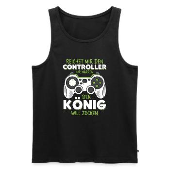Hand Me The Controller King Console Gamer - Men's Premium Organic Tank Top - black - Front - AI Model Male 178 light (178cm)
