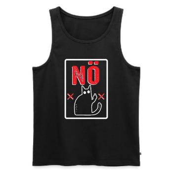 Nö Nein Nope Katze Sarkasmus Katze - Männer Premium Bio Tank Top - Schwarz - Vorne - Michal (187cm)