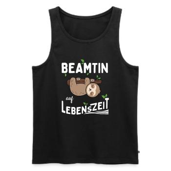 Beamtin auf Lebenszeit - Männer Premium Bio Tank Top - Schwarz - Vorne - AI Model Male 178 light (178cm)