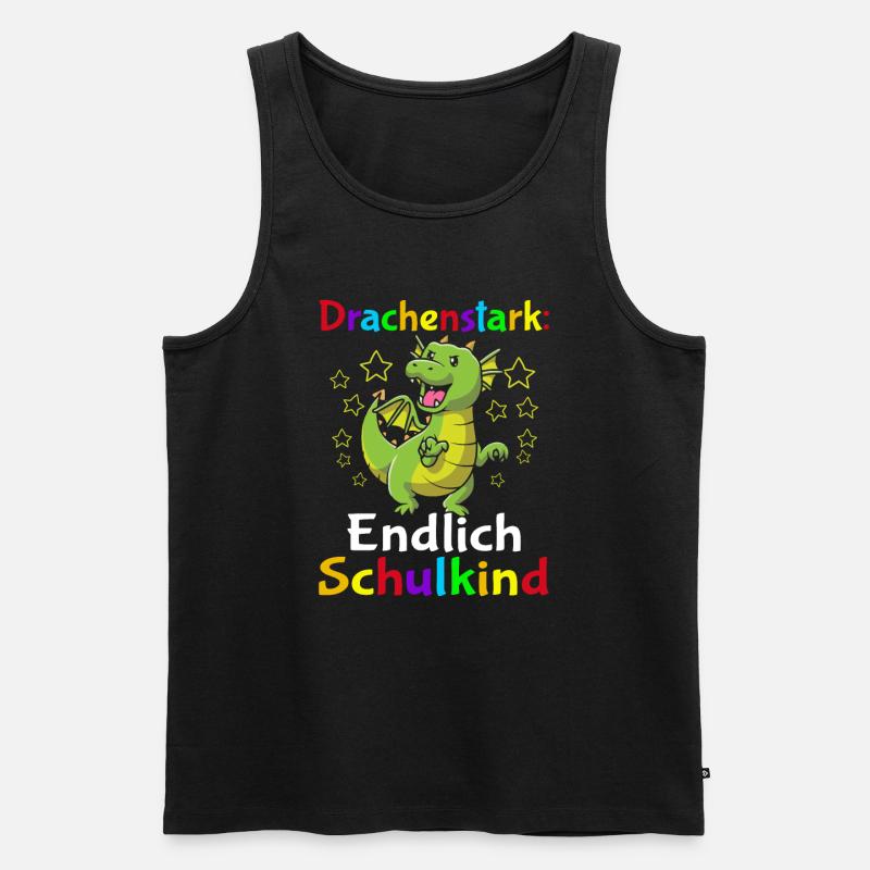 Drachenstark Endlich Schulkind - Männer Premium Bio Tank Top - Schwarz