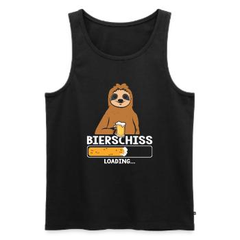 Bierschiss Loading Bier Faultier - Männer Premium Bio Tank Top - Schwarz - Vorne - AI Model Male 178 light (178cm)