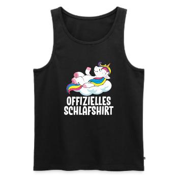 Chemise de nuit officielle Licorne - Débardeur bio Premium Homme - noir - Devant - Michal (187cm)