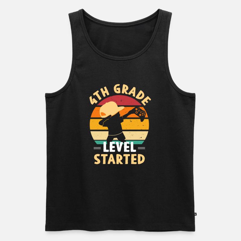 4.Klasse Level Started Schulstart - Männer Premium Bio Tank Top - Schwarz