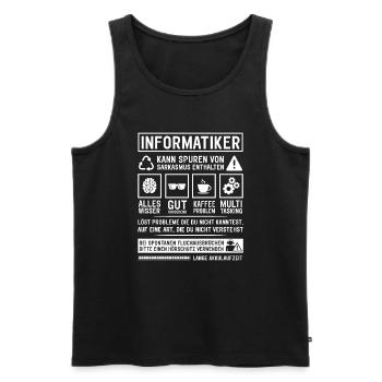 May contain traces of sarcasm - Men's Premium Organic Tank Top - black - Front - Michal (187cm)