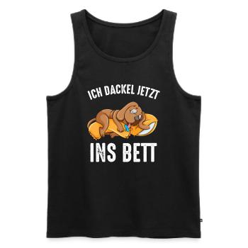 I Dachshund Now In Bed Sleep Shirt Dachshund - Men's Premium Organic Tank Top - black - Front - Michal (187cm)