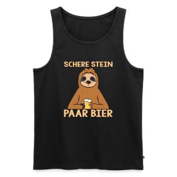 Ciseaux Pierre Couple Bière Bière Paresseux - Débardeur bio Premium Homme - noir - Devant - Michal (187cm)