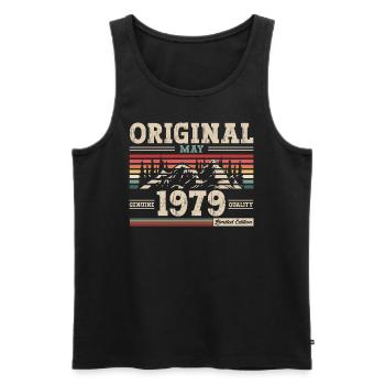 Original May 1979 Vintage 1979 Birthday 1979 - Men's Premium Organic Tank Top - black - Front - Michal (187cm)