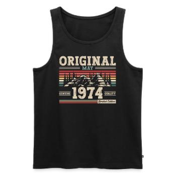 Original mai 1974 Vintage 1974 anniversaire 1974 - Débardeur bio Premium Homme - noir - Devant - Michal (187cm)