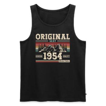 Original May 1954 Vintage 1954 Birthday 1954 - Men's Premium Organic Tank Top - black - Front - AI Model Male 178 light (178cm)