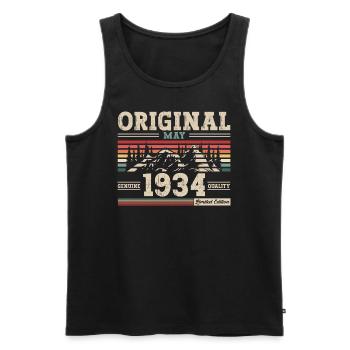 Original Mai 1934 Jahrgang 1934 Geburtstag 1934 - Männer Premium Bio Tank Top - Schwarz - Vorne - AI Model Male 178 light (178cm)