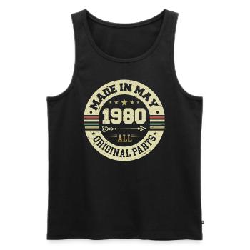 Mai 1980 Jahrestag Mai 1980 Geburtstag May 1980 - Männer Premium Bio Tank Top - Schwarz - Vorne - Michal (187cm)