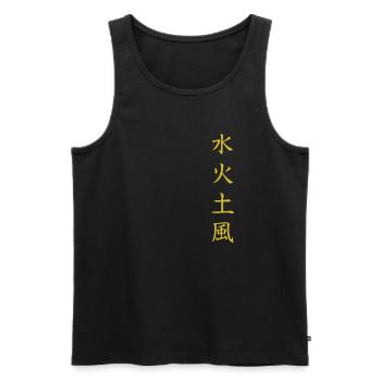 Elements Shirt: Water, Fire, Earth, Wind - Men's Premium Organic Tank Top - black - Front - AI Model Male 178 light (178cm)