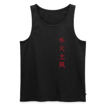 Chemise Elements : Eau, Feu, Terre, Vent - Débardeur bio Premium Homme - noir - Devant - AI Model Male 178 light (178cm)