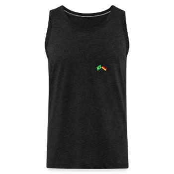 Brésil Allemagne Drapeau croisé - Débardeur bio Premium Homme - charbon - Devant - Alexander (188cm)