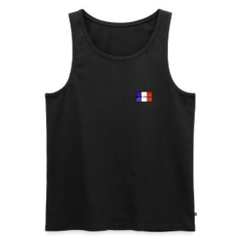 Avenue Bressom édition " PATRIOT " - Débardeur bio Premium Homme - noir - Devant - Michal (187cm)