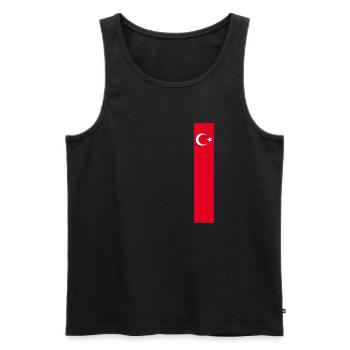 Turkey Türkiye T-Shirt Outfit Design - Men's Premium Organic Tank Top - black - Front - AI Model Male 178 light (178cm)