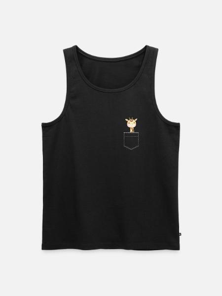 Pocket Giraffe - Giraffendesign - Männer Premium Bio Tank Top - Schwarz