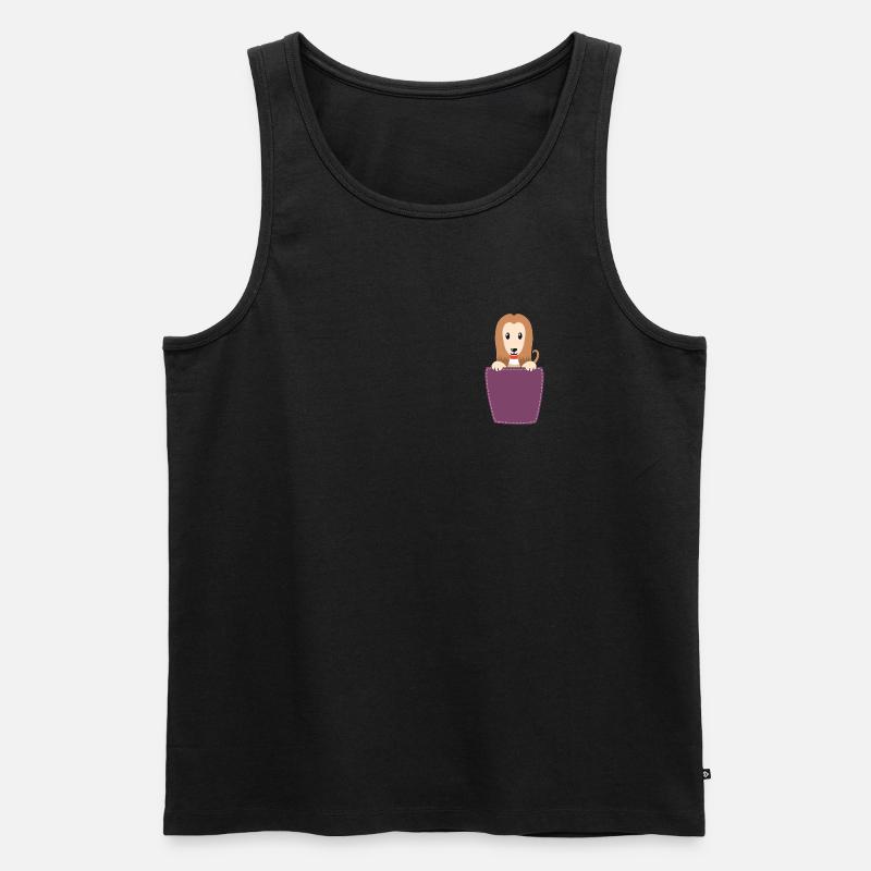 Windhund In Der Brusttasche - Männer Premium Bio Tank Top - Schwarz