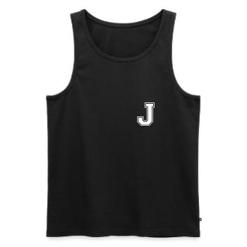 j - Männer Premium Bio Tank Top - Schwarz - Vorne - AI Model Male 178 light (178cm)
