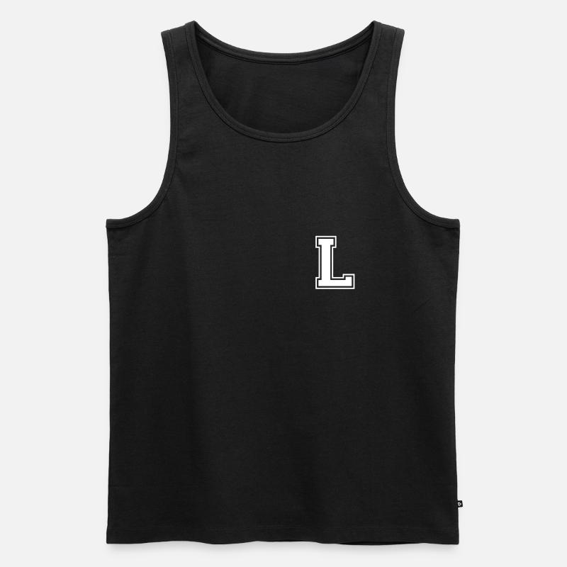 l - Männer Premium Bio Tank Top - Schwarz