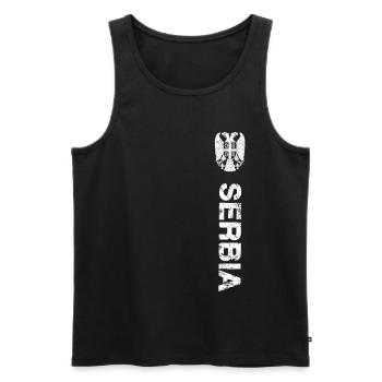 Serbia - Männer Premium Bio Tank Top - Schwarz - Vorne - Michal (187cm)