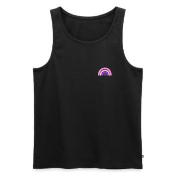 minimalistischer Regenbogen mit Herz - Männer Premium Bio Tank Top - Schwarz - Vorne - Michal (187cm)