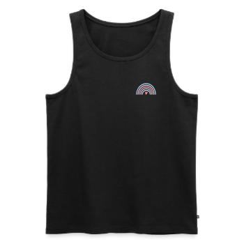 Regenbogen mit Herz - Männer Premium Bio Tank Top - Schwarz - Vorne - AI Model Male 178 light (178cm)