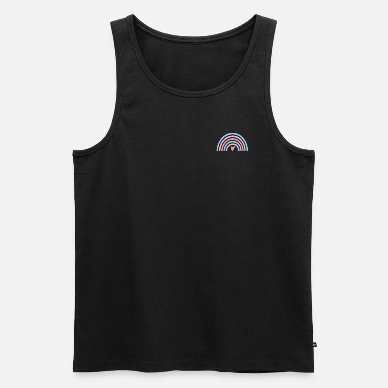 Regenbogen mit Herz - Männer Premium Bio Tank Top - Schwarz
