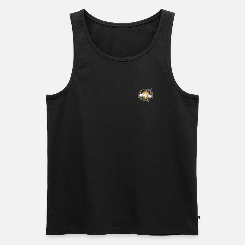 Firecracker Pyro - Männer Premium Bio Tank Top - Schwarz